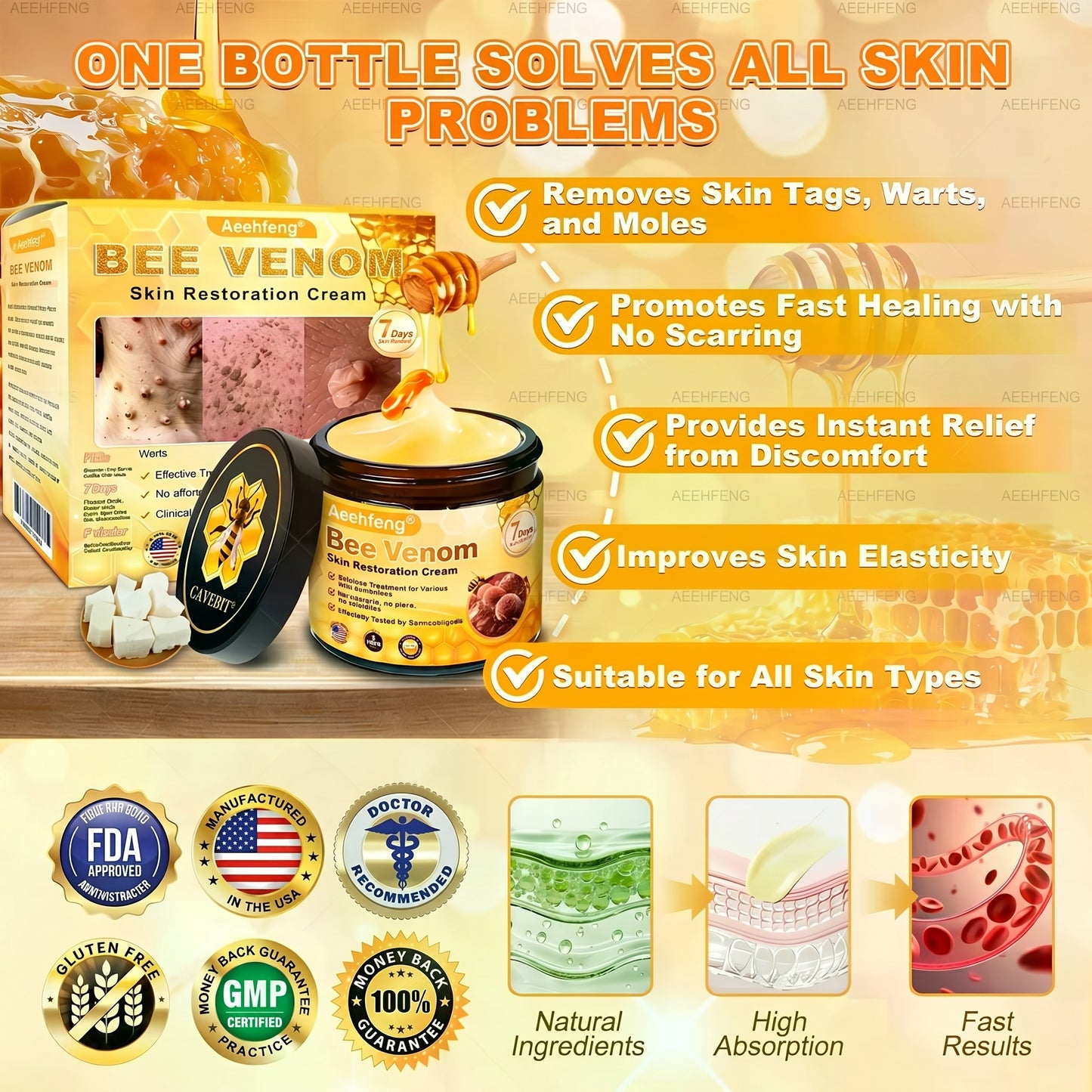🔥 LAST DAY 80% OFF🔥 Aeehfeng® Bee Venom Skin Restoration Cream