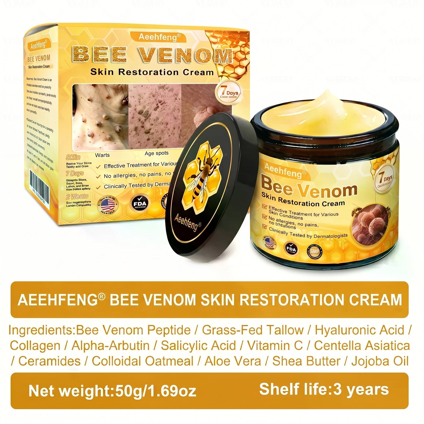 🔥 LAST DAY 80% OFF🔥 Aeehfeng® Bee Venom Skin Restoration Cream